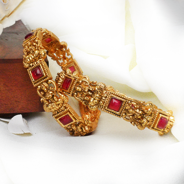 b26 Temple Style Stone Bangles - Image 1