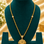 panchaloha beaded ball long chain haram