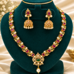 Panchaloha Ruby & Emerald stone necklace