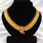 Antique coin choker-mango pendant ruby