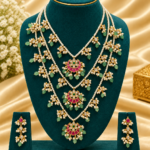 Hyderabad Jadau kundan three layered neclace set