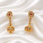 Panchaloha Floral Drop Jhumka Earrings