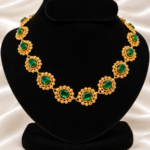 Panchaloha micro gold plated necklace-green kemp