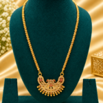Panchaloha long chain with a peacock pendant
